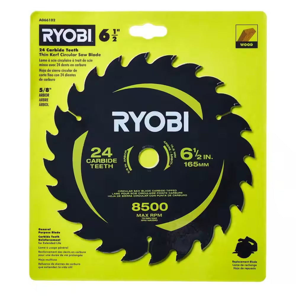 6-1/2 In. Thin Kerf 24-Teeth Circular Saw Carbide Blade (1-Piece)