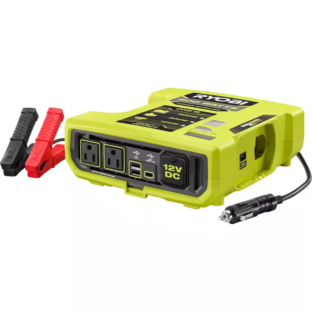 ONE+ 18V 800-Watt Max 12V Automotive Power Inverter with Dual USB Ports