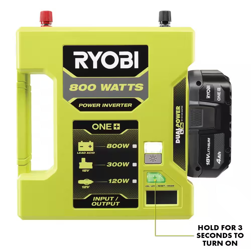 ONE+ 18V 800-Watt Max 12V Automotive Power Inverter with Dual USB Ports