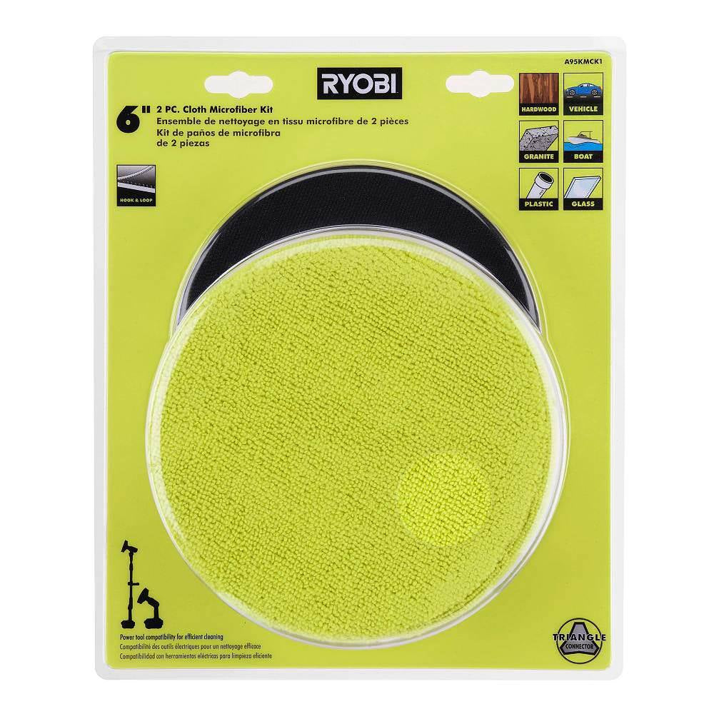 6 In. 2-Piece Cloth Microfiber Kit for RYOBI P4500 and P4510 Scrubber Tools