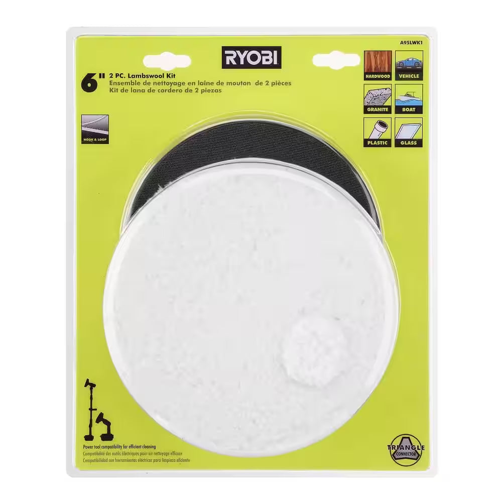 6 In. 2-Piece Lambswool Kit for RYOBI P4500 and P4510 Scrubber Tools