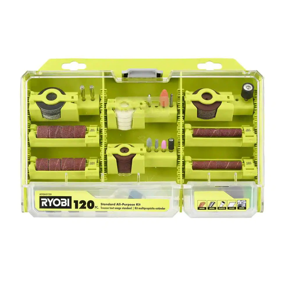 Rotary Tool 120-Piece All-Purpose Kit (For Wood, Metal and Plastic)
