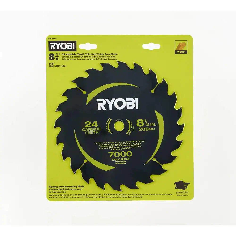 8-1/4 In. 24 Carbide Teeth Thin Kerf Table Saw Blade