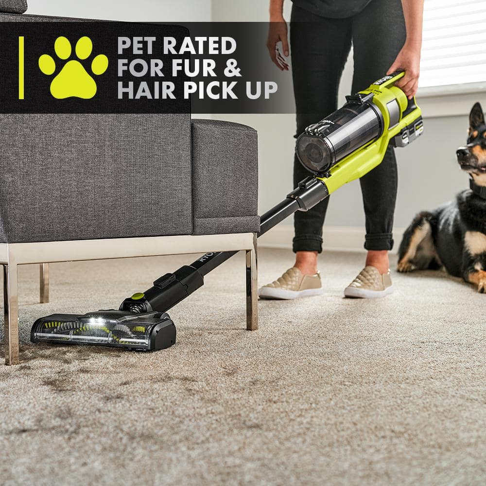 ONE+ HP 18V Brushless Cordless Pet Stick Vacuum Cleaner Kit with 4.0 Ah HIGH PERFORMANCE Battery and Charger
