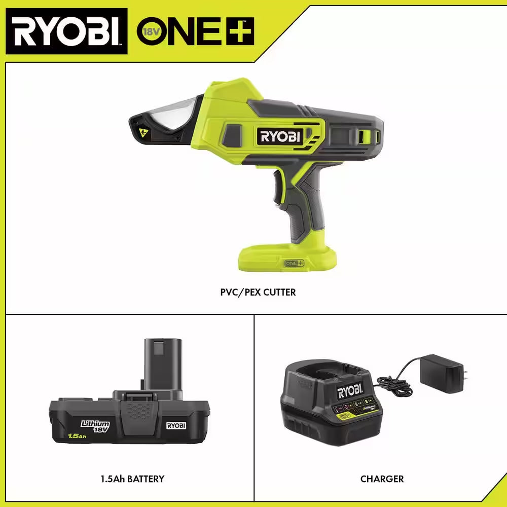 ONE+ 18V Pex and PVC Shear Cutter for 1/4 In. to 2 In. Kit with (1) 1.5 Ah Battery and Charger