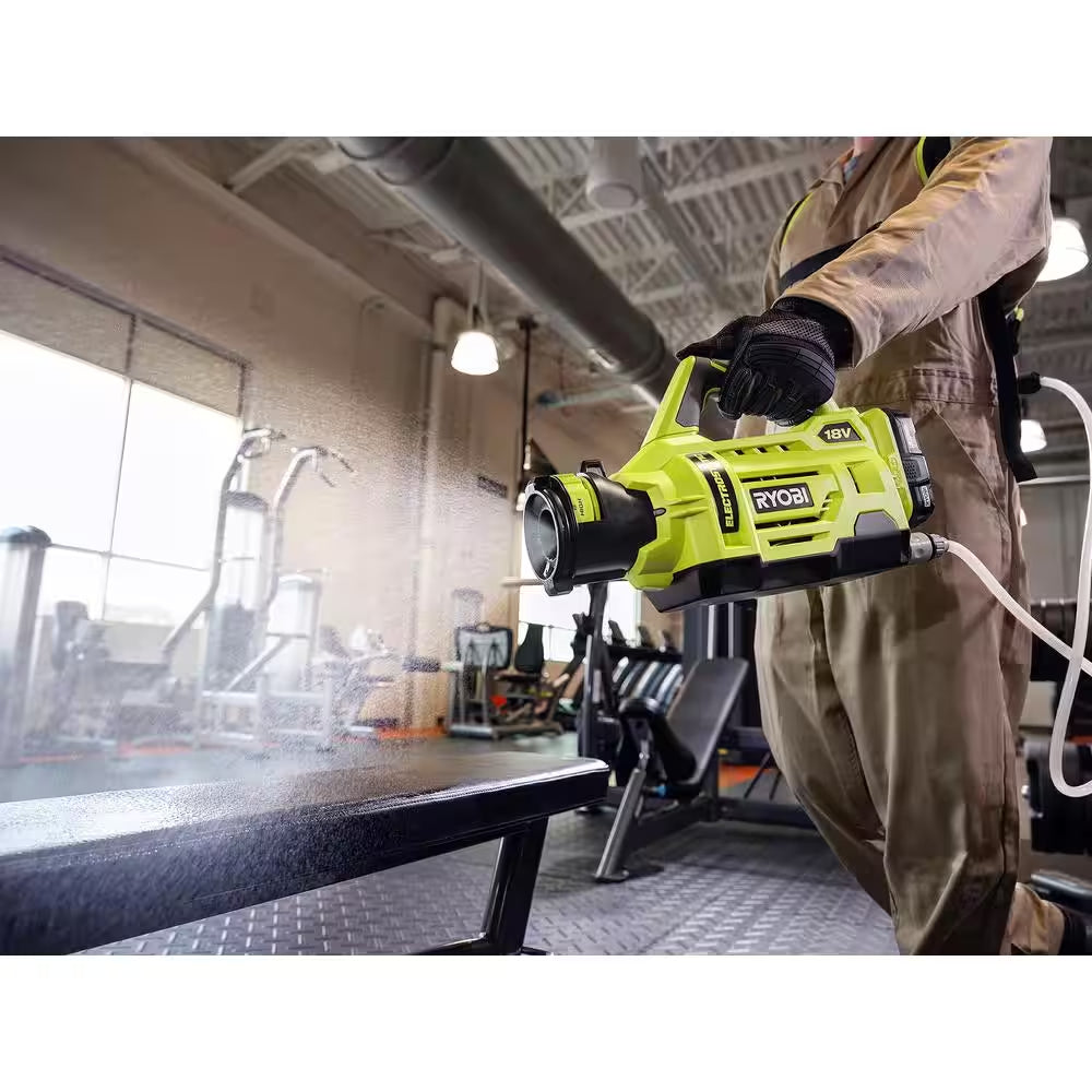 ONE+ 18V Cordless Electrostatic 1 Gal. Sprayer W/ Extra (2) Med. & (1) High Nozzles, (2) 2.0 Ah Batteries, & (1) Charger