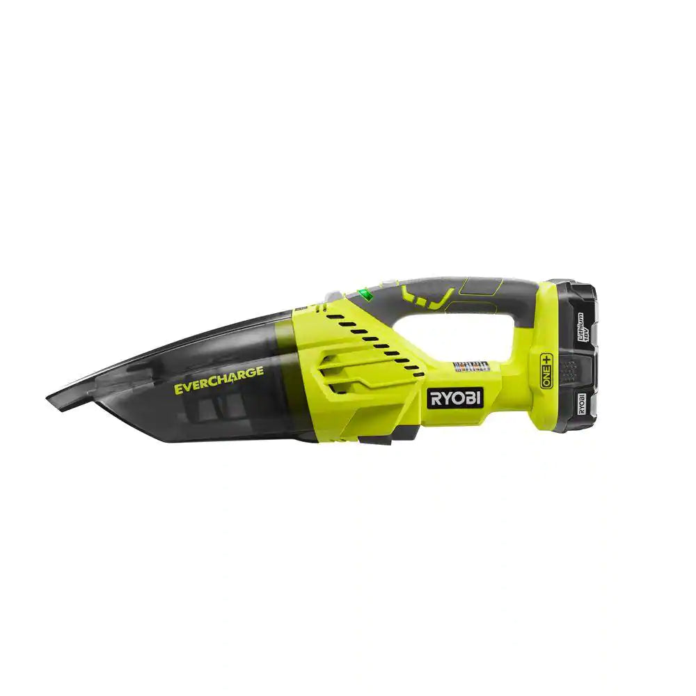 ONE+ 18V Lithium-Ion Cordless EVERCHARGE Hand Vacuum Kit with 1.3 Ah Compact Battery and Wall Adaptor/Charger
