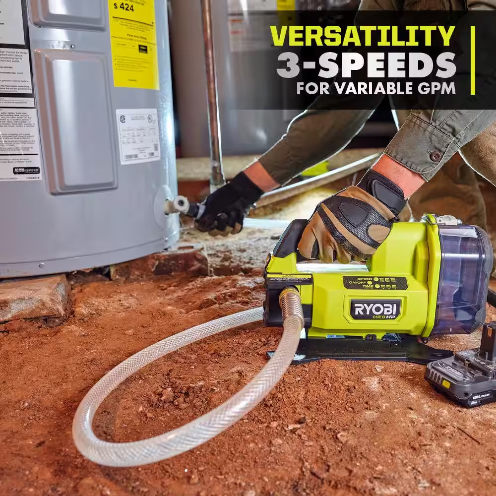 ONE+ HP 18V 1/4 Hp Cordless Battery Powered Transfer Pump with 2.0 Ah Battery and Charger