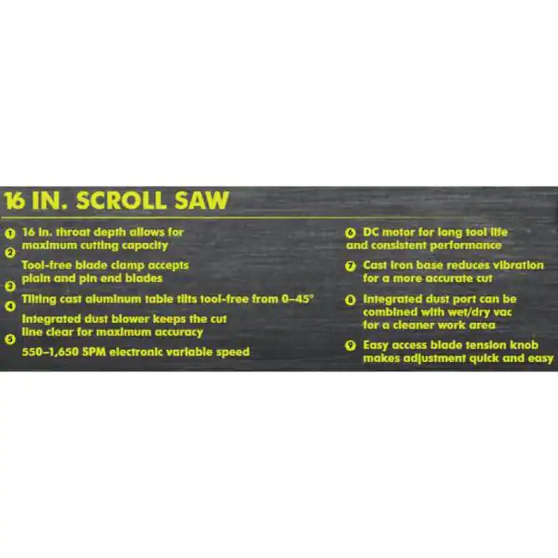 1.2 Amp Corded 16 In. Scroll Saw