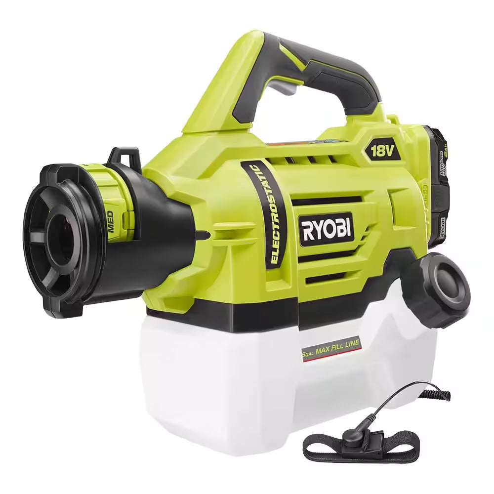 ONE+ 18V Cordless Electrostatic 0.5 Gal. Sprayer with Extra Low/Medium/High Nozzles with 2.0 Ah Battery and Charger