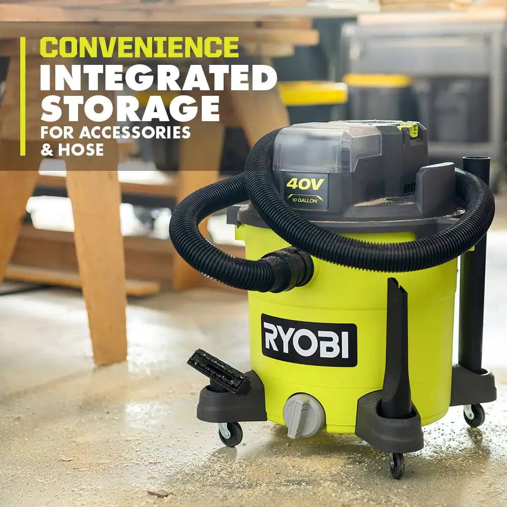 40V 10 Gal. Cordless Wet/Dry Vacuum Kit with 40V 4.0 Ah Battery and 40V Charger