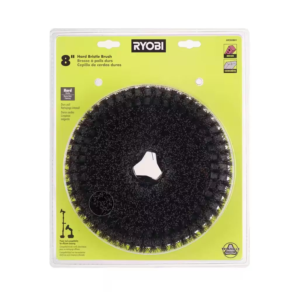 8 In. Hard Bristle Brush for RYOBI P4500 and P4510 Scrubber Tools