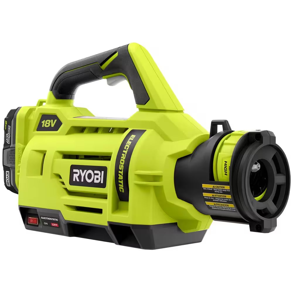 ONE+ 18V Cordless Electrostatic 1 Gal. Sprayer W/ Extra (2) Med. & (1) High Nozzles, (2) 2.0 Ah Batteries, & (1) Charger