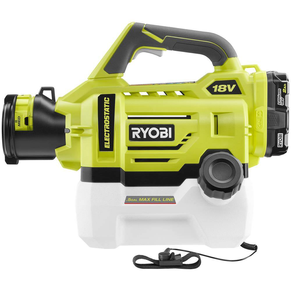 ONE+ 18V Cordless Electrostatic 0.5 Gal. Sprayer with Extra (2) Medium & (1) High Nozzles with 2.0 Ah Battery & Charger