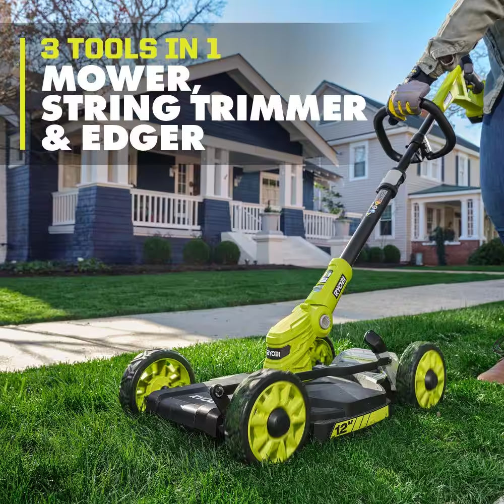 ONE+ 18V 12 In. Cordless Battery 3-In-1 Mower, String Trimmer, and Edger (Tool Only)