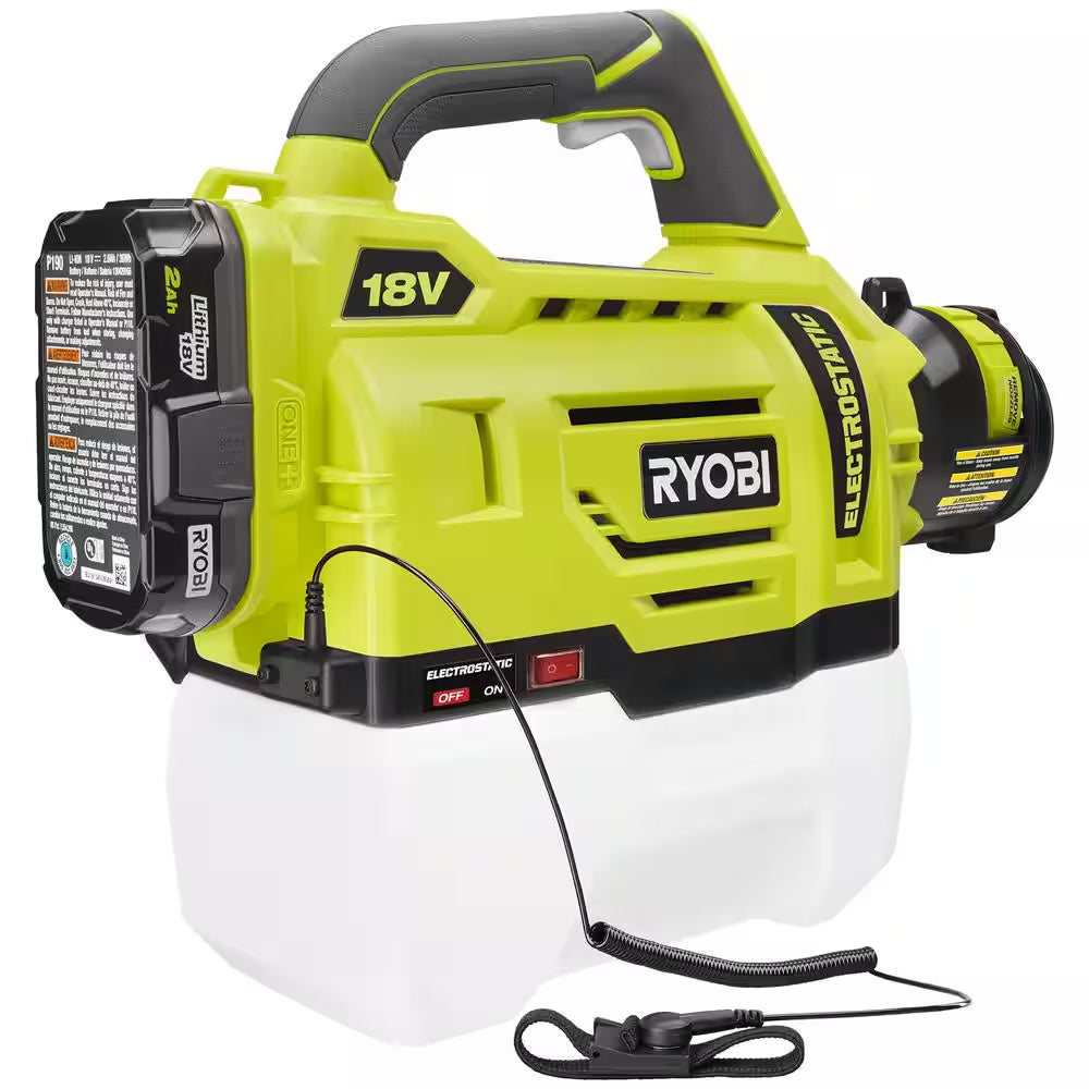 ONE+ 18V Cordless Electrostatic 0.5 Gal. Sprayer with Extra (2) Medium & (1) High Nozzles with 2.0 Ah Battery & Charger