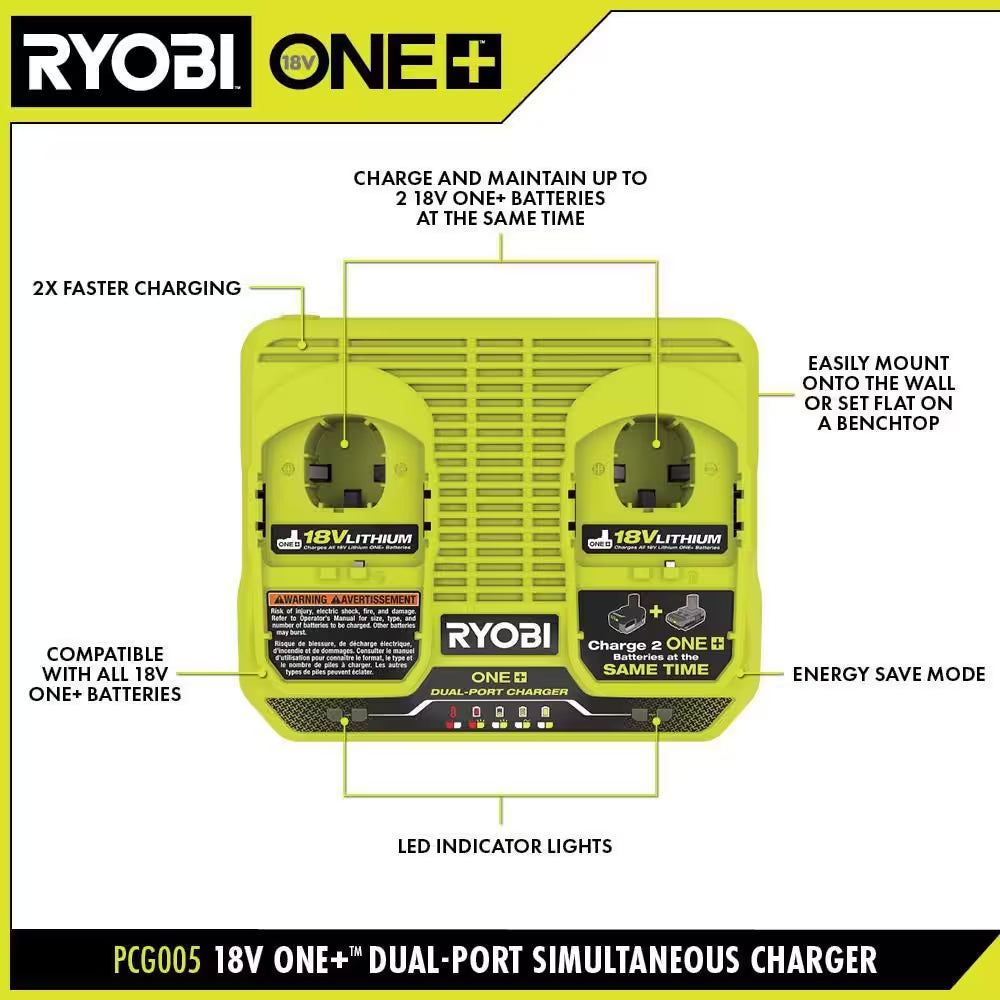 ONE+ 18V Dual-Port Simultaneous Charger