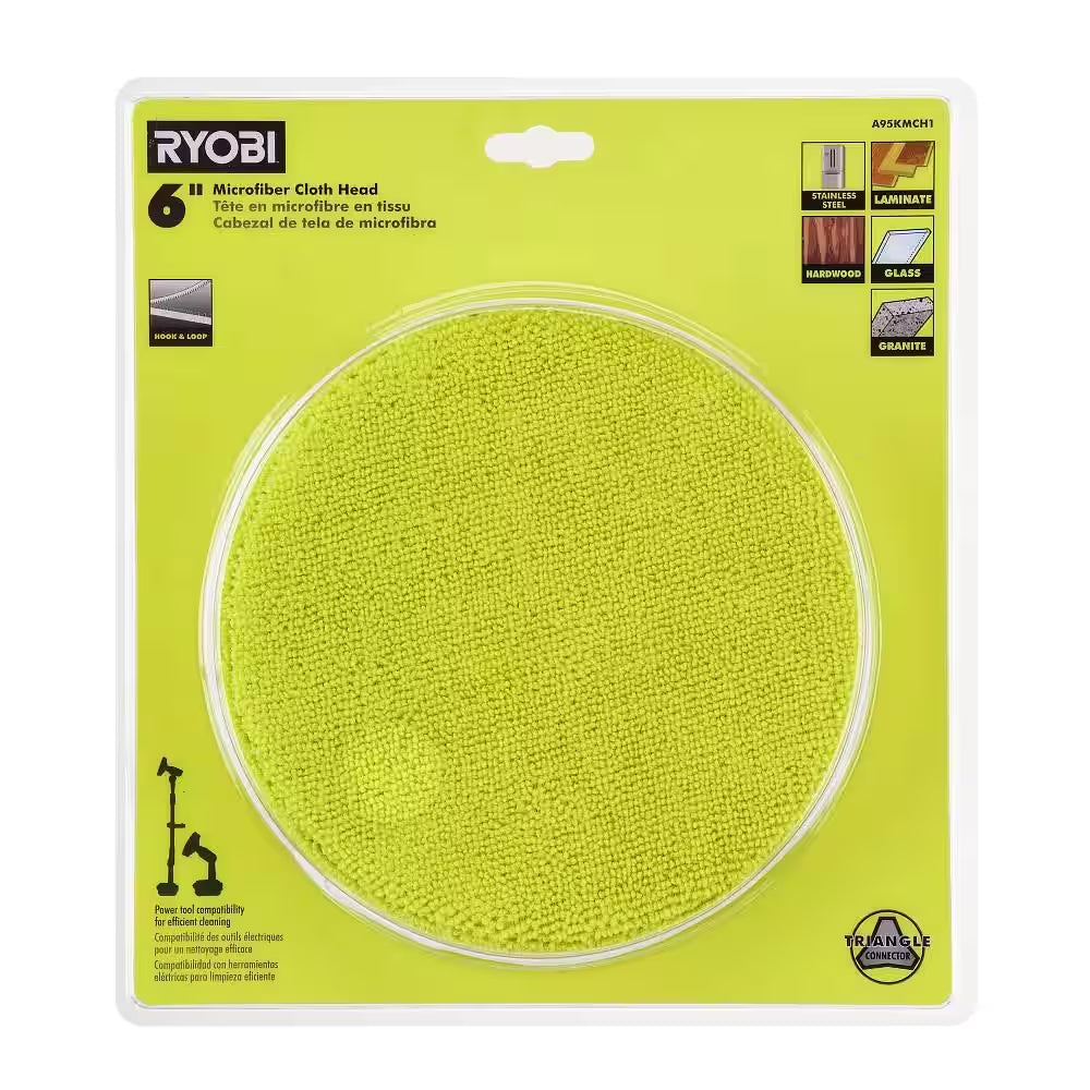 6 In. Microfiber Cloth Head for RYOBI P4500 and P4510 Scrubber Tools