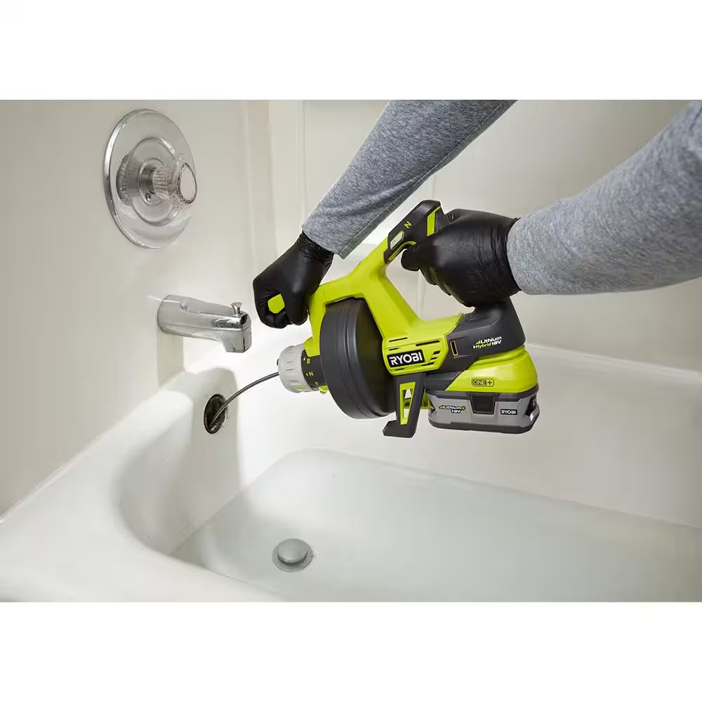 ONE+ 18V Hybrid Drain Auger (Tool Only) with Auger Grease Cutter and Bulb Tip Kit
