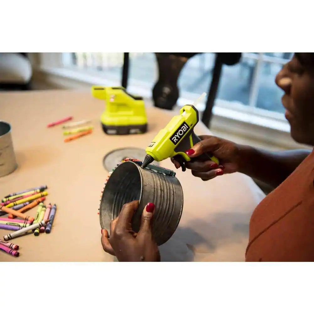 ONE+ 18V Cordless Compact Glue Gun (Tool Only) with 24-Pack 5/16 In. X 6 In. Mini Glue Sticks