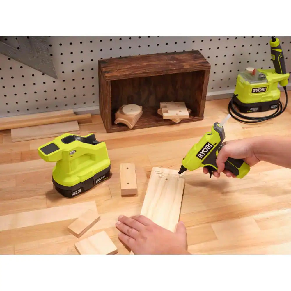 ONE+ 18V Cordless Compact Glue Gun (Tool Only) with 24-Pack 5/16 In. X 6 In. Mini Glue Sticks