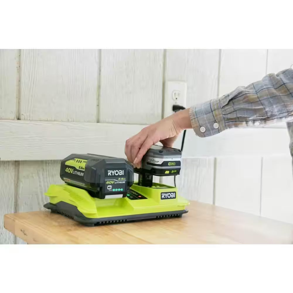 ONE+ Lithium-Ion Dual Platform Charger for ONE+ 18V and 40-Volt Batteries