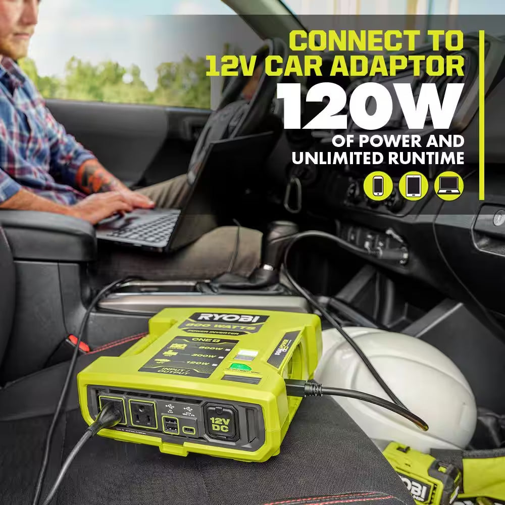 ONE+ 18V 800-Watt Max 12V Automotive Power Inverter with Dual USB Ports