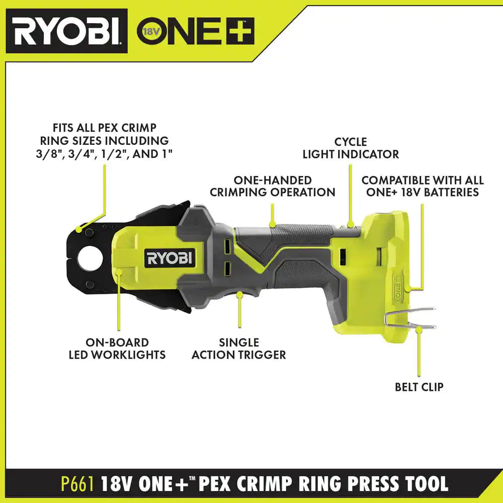 ONE+ 18V PEX Crimp Ring Press Tool (Tool Only)