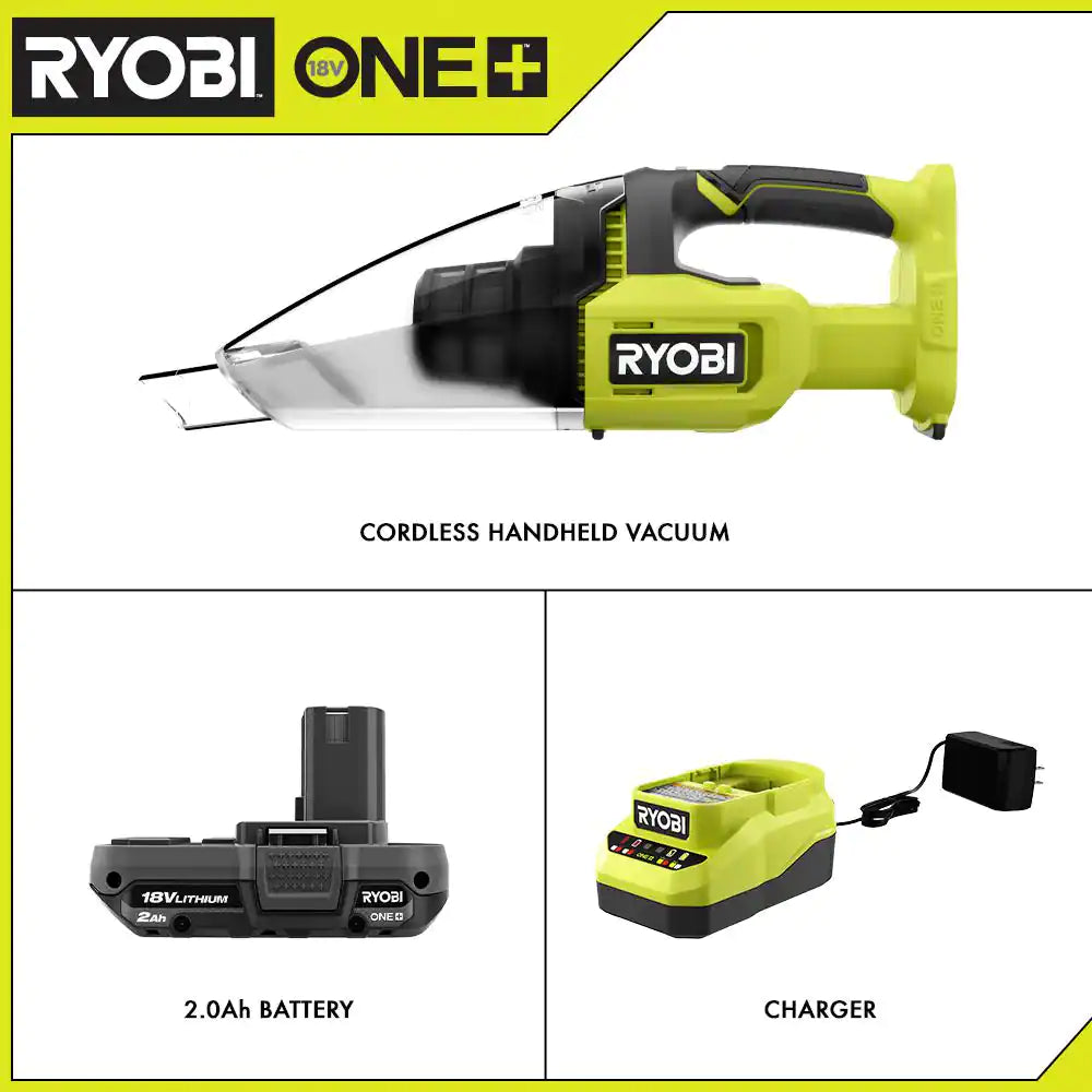ONE+ 18V Cordless Multi-Surface Handheld Vacuum Kit with 2.0 Ah Battery and Charger