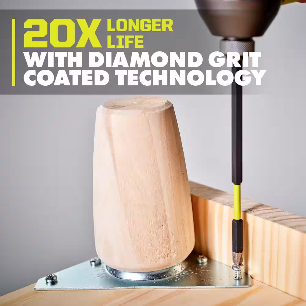 2-Piece 6 In. Diamond Grit Impact Drive Bits