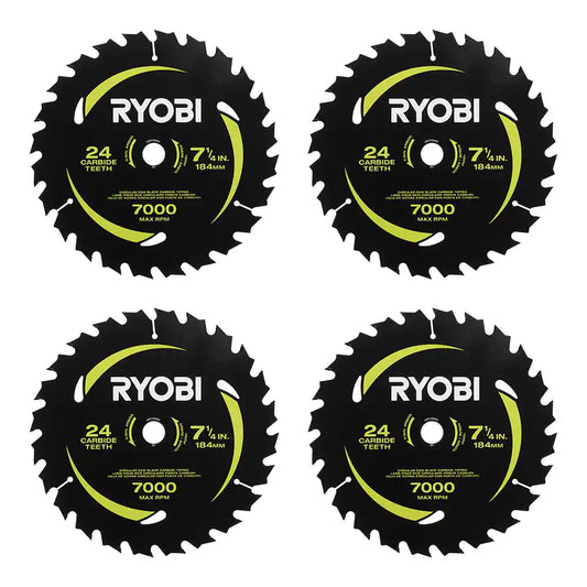7-1/4 In. X 24 Teeth Carbide Thin Kerf Circular Saw Blade (4-Piece)