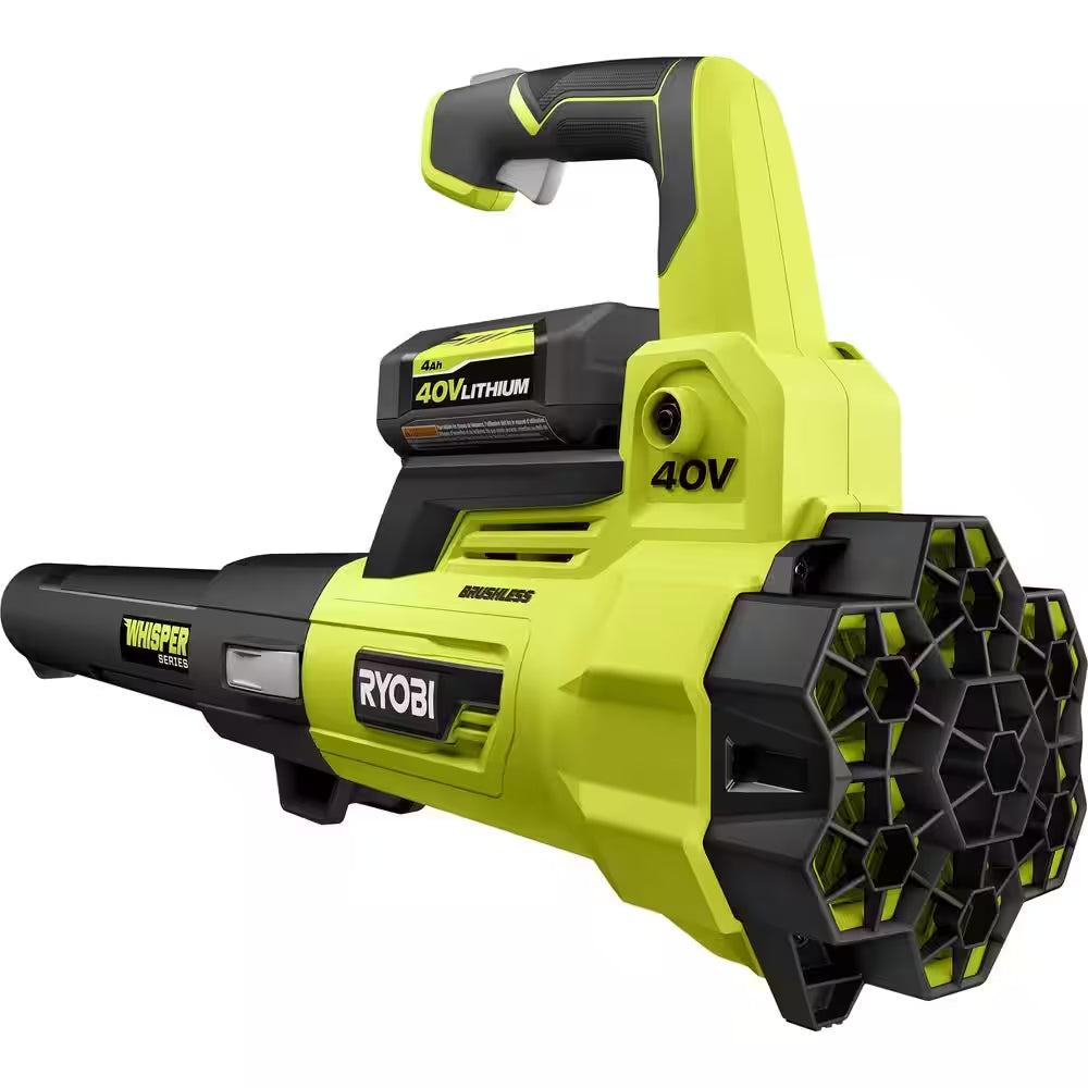 40V Brushless 125 MPH 550 CFM Cordless Battery Whisper Series Jet Fan Blower with 4.0 Ah Battery and Charger