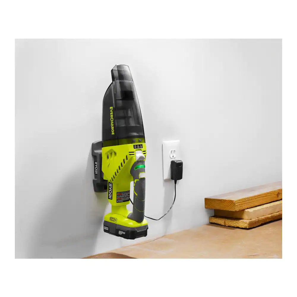 ONE+ 18V Lithium-Ion Cordless EVERCHARGE Hand Vacuum Kit with 1.3 Ah Compact Battery and Wall Adaptor/Charger