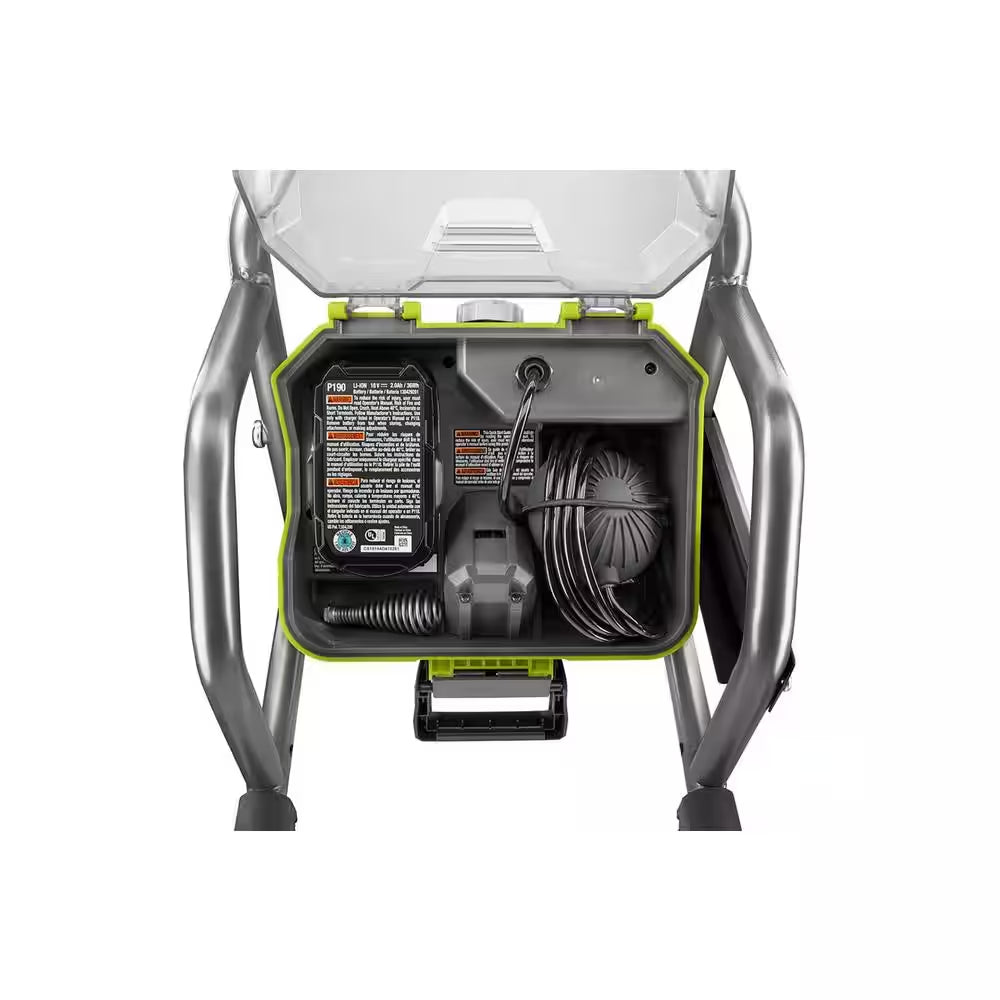 ONE+ 18V Hybrid Drain Auger Kit with 50 Ft. Cable, 2 Ah Battery, 18V Charger, and Accessories